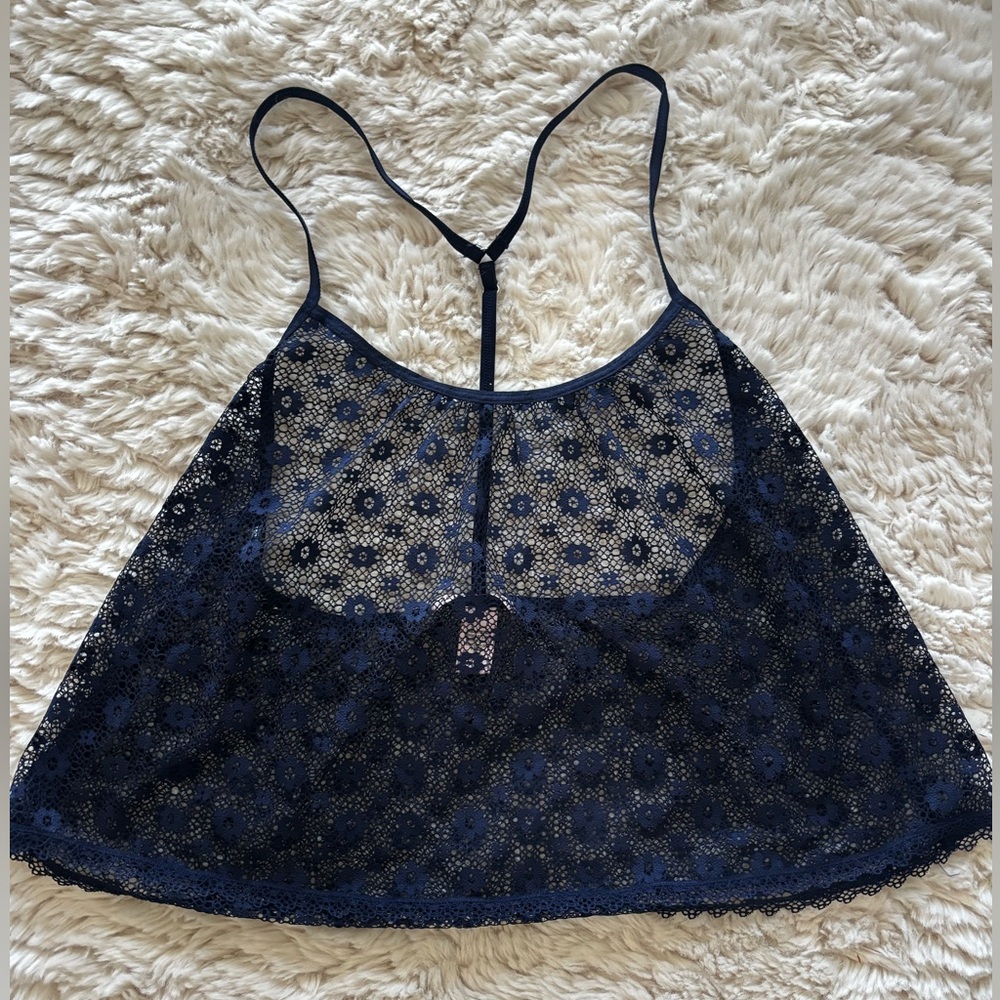 Victoria's Secret Deep Blue Lace Top